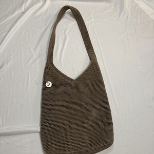 The Sak Taupe Crochet Shoulder Bag